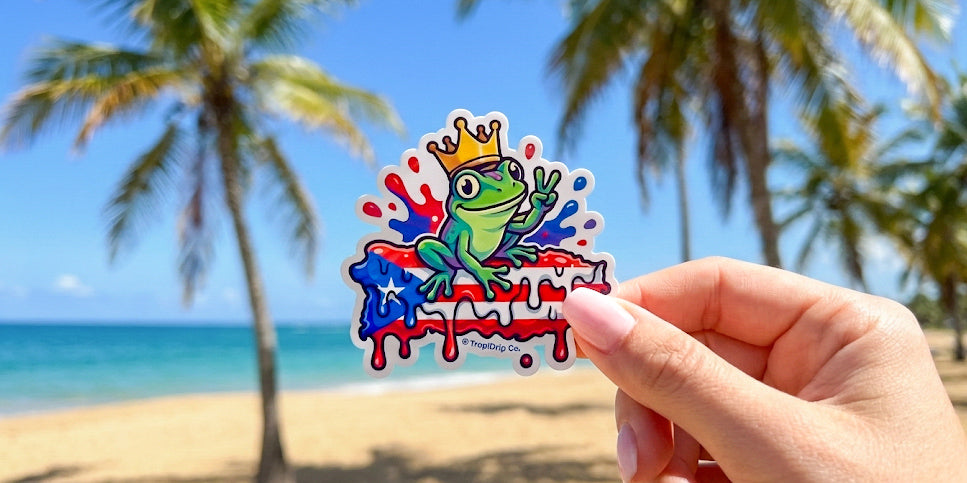 El Coquí King (Puerto Rico Map) - Vinyl Sticker