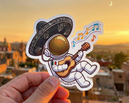 Mexican Astronaut Mariachi Sticker | Mexican Heritage