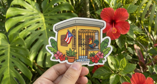 Puerto Rican Casita & Gallo – Vinyl Sticker