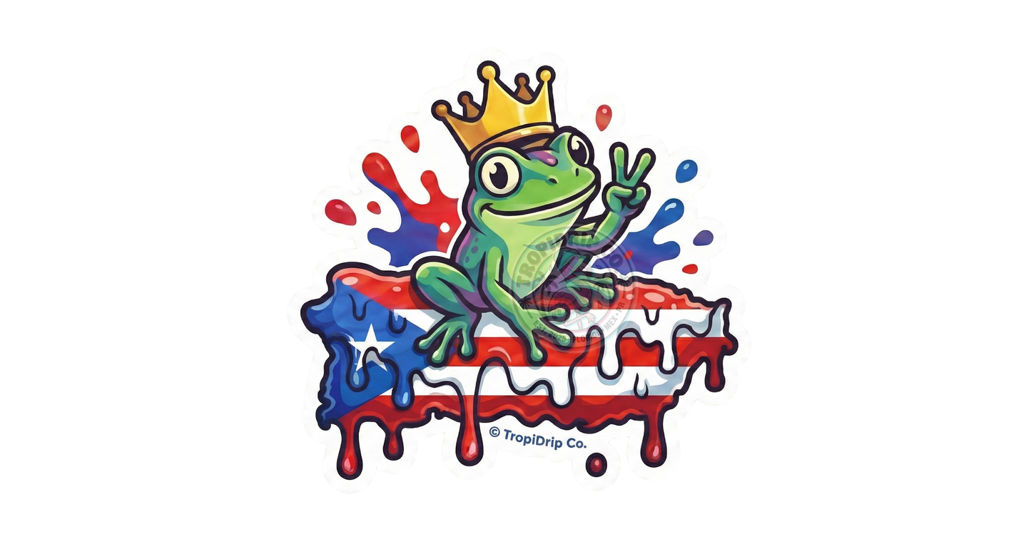 El Coquí King (Puerto Rico Map) - Vinyl Sticker