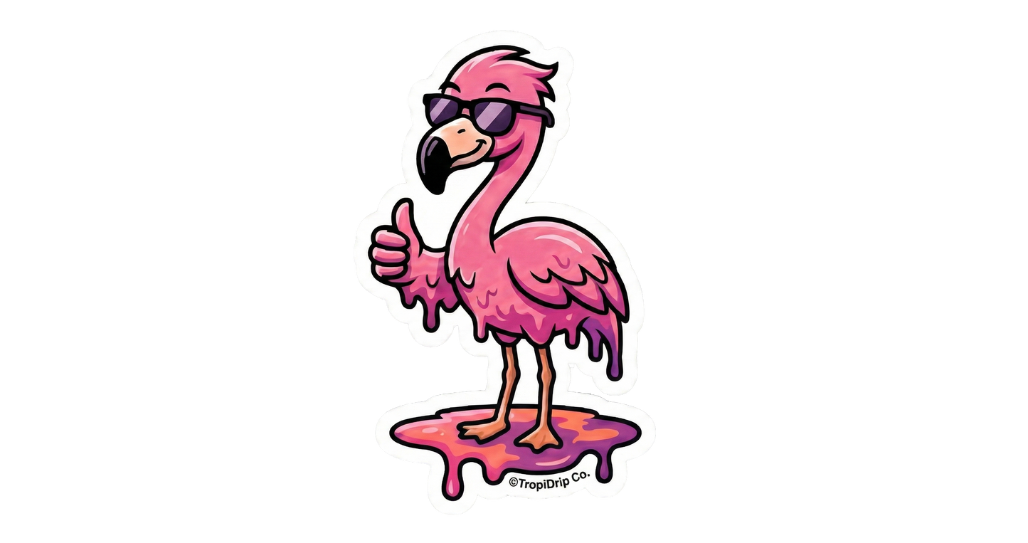 Meltie the Flamingo - Vinyl Sticker