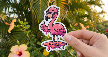 Meltie the Flamingo - Vinyl Sticker
