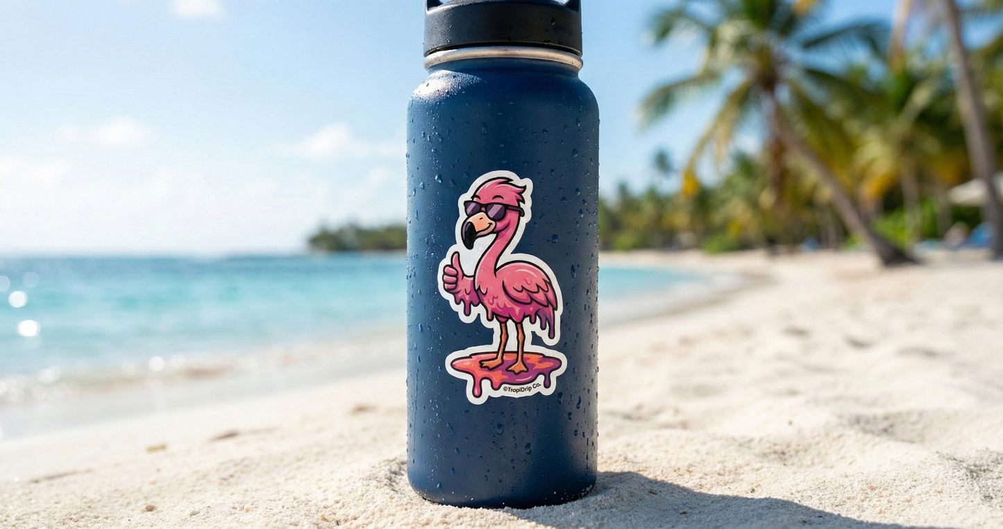 Meltie the Flamingo - Vinyl Sticker