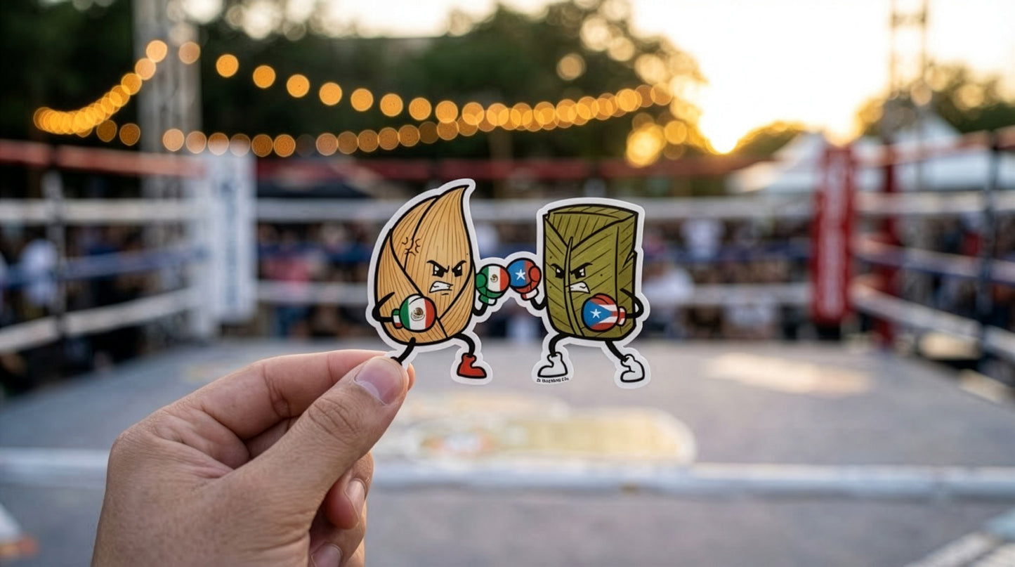 The Great Debate: Tamal vs Pastel - Vinyl Sticker